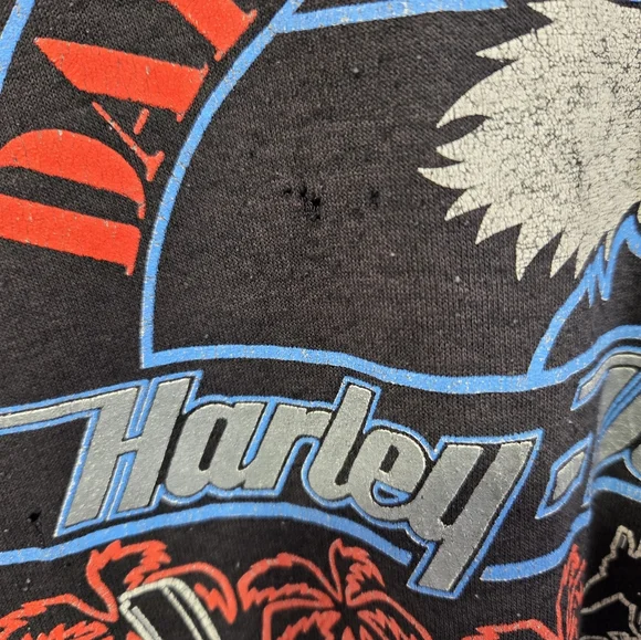 Vintage 1980s Daytona Beach Harley-Davidson Biker Tee Jerzees Tag MediumFLAWS- - Picture 4 of 7